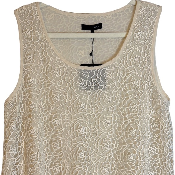 Anthropologie Ryu Cream Lace and Crochet Overlay Tunic NWT Large RT5758-S14 - Picture 3 of 13